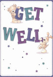 With a burst of affectionate playfulness, this get well card comes alive-a pair of friends, a snuggly teddy bear and a wide-eyed puppy, join forces to lift the spirits, balancing atop oversized, colorful letters that announce 'Get Well' with infectious joy. Deep indigo and teal hues cascade through the bold text, set against a creamy, inviting backdrop reminiscent of Forest Gate's welcoming neighborhood feel. Whimsical stars in blues and purples seem to dance above the scene, like wishes drifting through the tranquil paths of West Ham Park. Every fur stroke is illustrated to evoke comfort-the bear's soft texture and the puppy's floppy ears inviting a sense of embrace that transcends the visual. The card is a heartfelt gift in itself, echoing the comfort and care delivered daily with bouquets from Forest Gate's local florists. It's a message woven with innocence and hope, ready to brighten the day of anyone on the mend nearby.